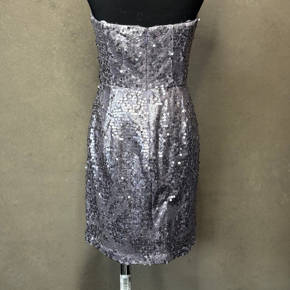 Poshmark Title: NWT BCBGMaxAzria Carole Sequin Strapless Dress 4 Lilac - Picture 4 of 8